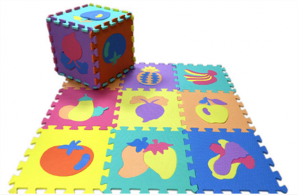 234-13/Коврик пазл "Фрукты-овощи"/пленка/29*29/10шт/84
