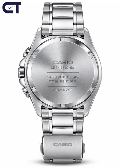 CASIO MTP-1374D-5A CASIO Collection мужские наручные часы — тёплый коричневый циферблат, день недели, дата и 24-часовой индикатор