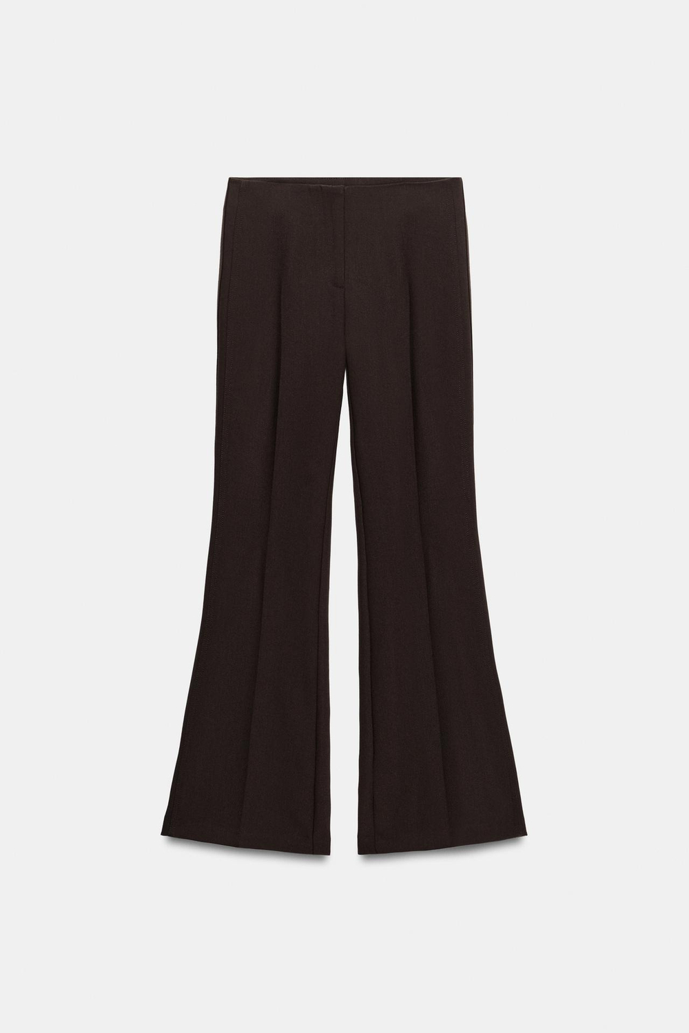 ZARA БРЮКИ FLARE С ЗАНИЖЕННОЙ ТАЛИЕЙ, КОРИЧНЕВЫЙ