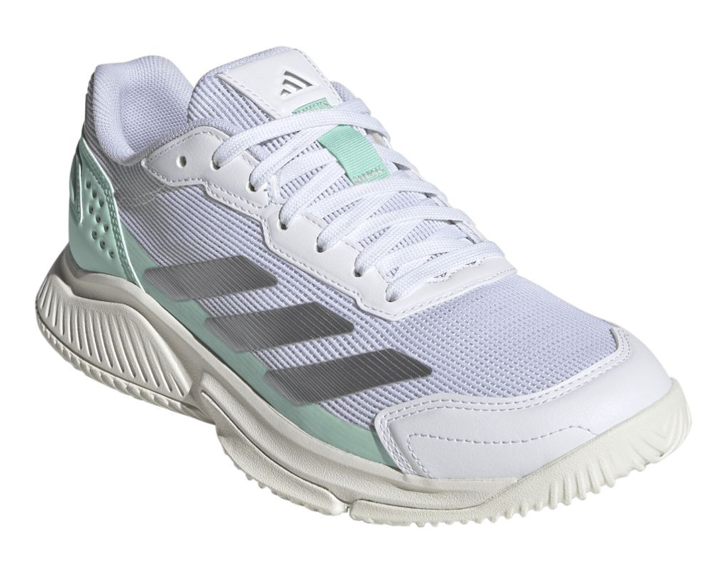 Женские кроссовки для падела Adidas Courtquick Padel W — white/silvermetallic/clear mint