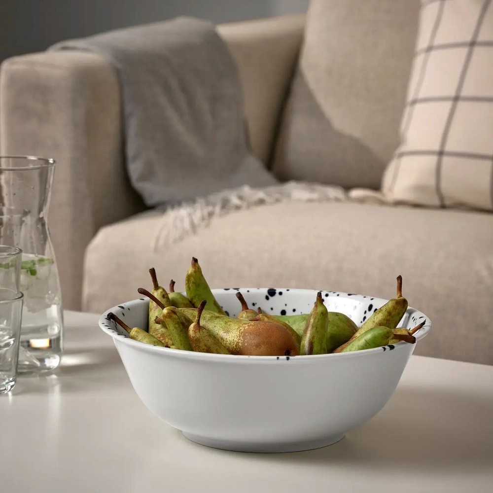 Миска IKEA SILVERSIDA (СИЛВЕРСИДА), Синий, Белый, 28 см