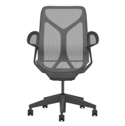 Кресло Herman Miller Cosm, средняя спинка, цвет Graphite, подлокотники «лепестки» (Leaf)