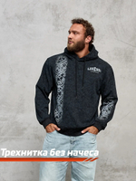 Толстовка / Худи демисезонная мужская LEGENDA Варяг чёрная