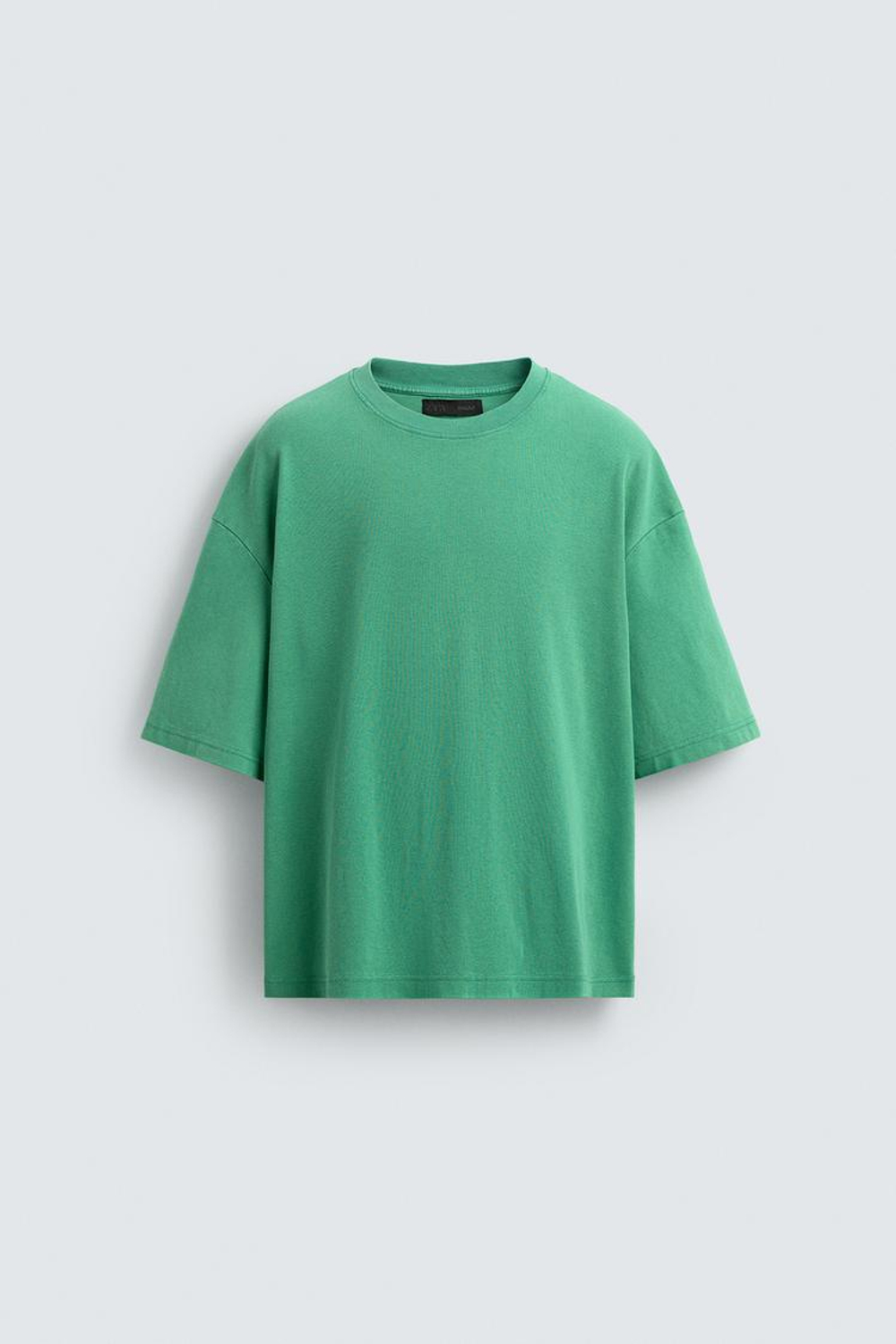 ZARA ТОЛСТОВКА BOXY FIT С РЕЛЬЕФНЫМ УЗОРОМ, ЗЕЛЕНЫЙ