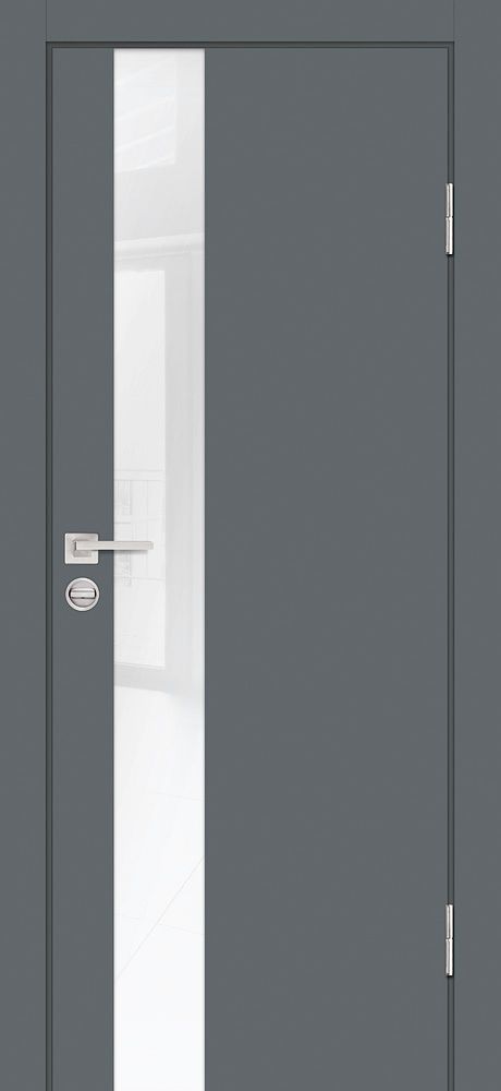 Дверь P-10 / Цвет Графит / белоснежный лакобель / Двери PROFILO PORTE Дверь P-10 / Цвет Графит / белоснежный лакобель / Двери PROFILO PORTE