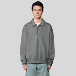 Свитшот Alpha Industries Essential 1/4 Zip Relaxed Fit Sweatshirt Wash Deep Forest (Тёмно-зелёный)