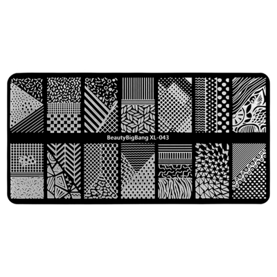 Пластина для стемпинга металлическая BeautyBigBang XL-043, 6*12см