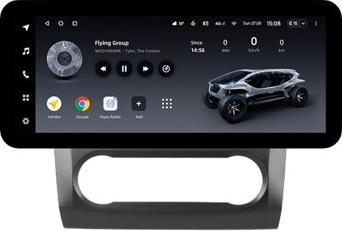 Магнитола для Ford Focus 2 2004-2011 (климат, рамка черная) - Teyes LUX ONE ROUND монитор 12.3" 2K QLED на Android 10, Быстрая, CarPlay, 4G SIM-слот