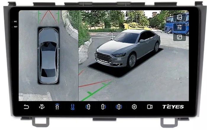 Магнитола для Honda CR-V 3 2006-2012 - Teyes CC3-2K-360 на Android 10, Быстрая, 2K QLED, CarPlay, 4G SIM-слот, 4 камеры в комплекте