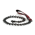 Поводок с тяжелой металлической цепью Scandal Leash (Цвет: черный с красным)
