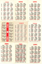 Календарики карманные 20 штук Мультфильмы СССР. 1981 - 1991 гг.