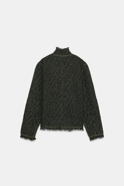 ZARA КАРДИГАН С НЕОБРАБОТАННЫМ КРАЕМ, МЯГКИЙ ЗЕЛЕНЫЙ
