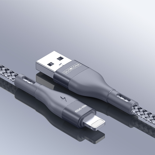 Кабель в тканевой оплетке длина 200см (2м) с разъемом USB-A на Lightning с быстрой зарядкой PD 12W от Duzzona, серия A7 Cable