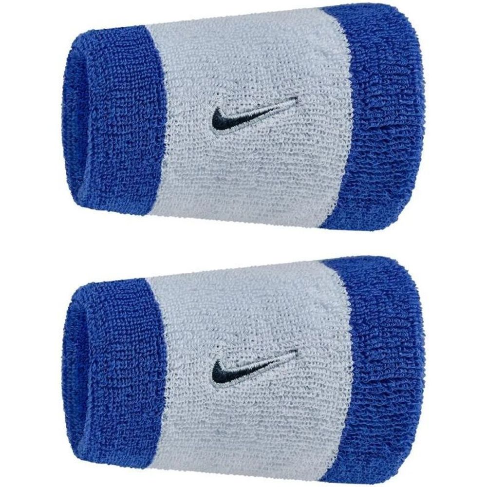 Напульсник теннисный Nike Swoosh Double-Wide 2P - ghost/comet blue/blue void