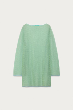 ZARA X MARISA BERENSON ПОЛУПРОЗРАЧНОЕ ТРИКОТАЖНОЕ ПЛАТЬЕ, ЦВЕТ МОРСКОЙ ВОЛНЫ
