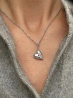 Подвеска В сердце с красным фианитом / Love