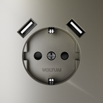 Розетка встраиваемая с заземлением и защитными шторками, 16А, с USB, A+A, (шелк) Voltum S70 VLS040404