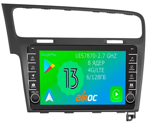 Магнитола для Volkswagen Golf 7 2012-2020 - Airoc AB-3715G (рамка серая, кнопки и крутилки), Android 13, Быстрая, SIM-слот, CarPlay