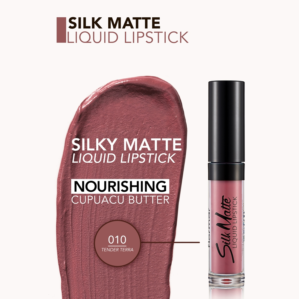flormar Silk Matte - Долговременная матовая помада в жидкой форме оттенок Tender Terra, 4 ml