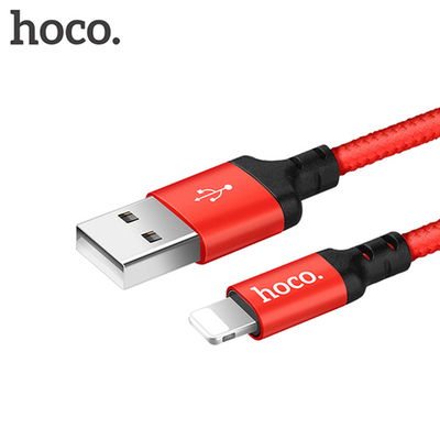 Кабель HOCO X14 USB-Lightning 2.4А 1м Nylon Red