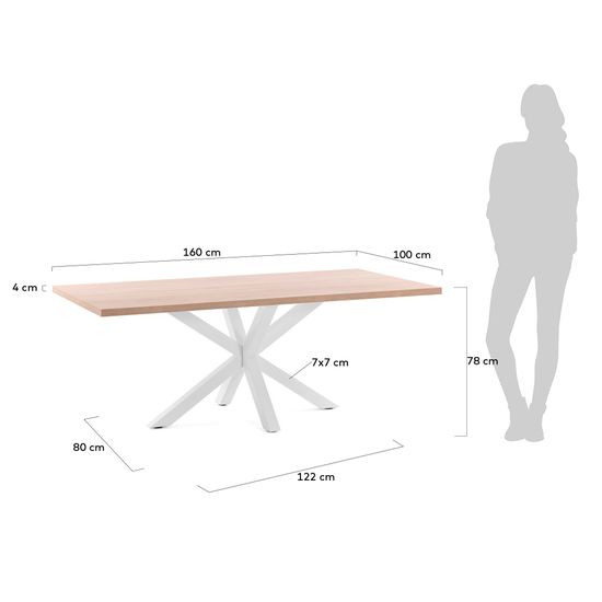 Стол Arya 160x100 белый натуральный