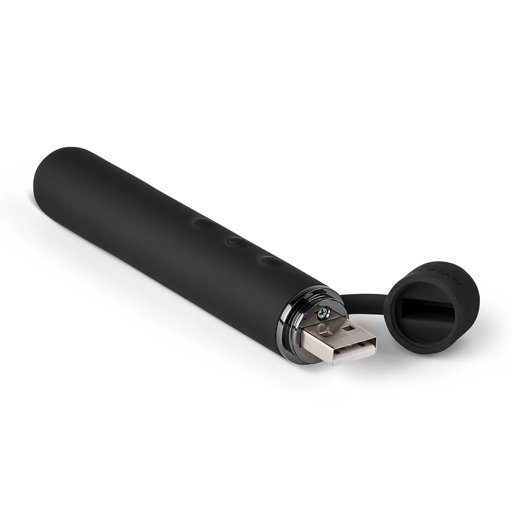 Силиконовый мини-вибратор класса люкс Le Wand Baton темный  хром