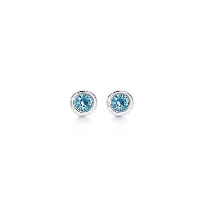 Серьги-гвоздики из серебра 925 с аквамарином, Tiffany 💠  💝