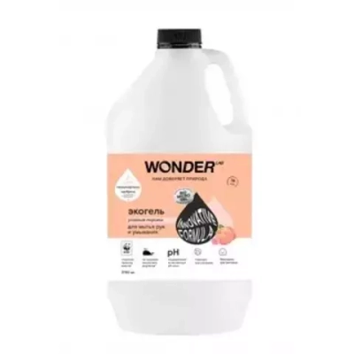 WONDER LAB Эко-гель для мытья Рук и Умывания "Розовые персики" 3,78л*3