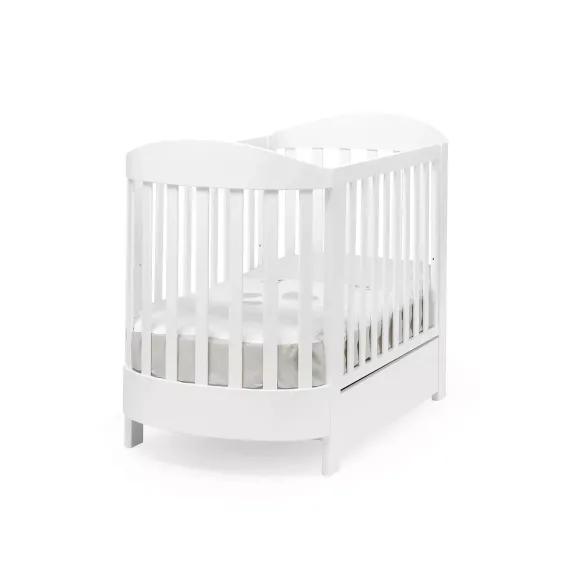 Детская кроватка на колесах Erbesi Ariel Ovale White