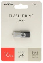 Флешка 16-GB SMART-BUY Trio 3-in-1 (USB Type-A + USB Type-C + micro USB)