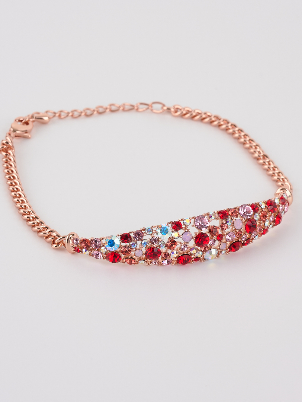 Браслет Россыпь из красных камней Swarovski