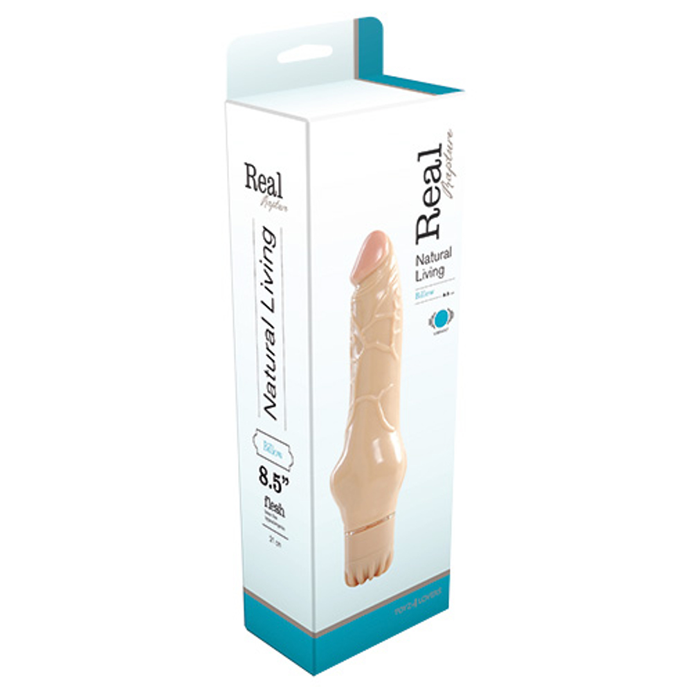 Реалистичный вибромассажёр REALISTIC VIBRATOR REAL RAPTURE BILLOW - 21 см. (Цвет: телесный)