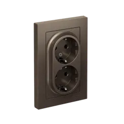 Розетка с заземлением и защитными шторками Systeme Electric AtlasDesign Мокко ATN000626