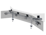ErgoFount TBBS-800WC Настольное крепление back-to-back для 8 мониторов диагональю до 24'' конфигурации 1х4 с зажимом к столу типа "С". Цвет - серебристый