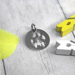 Кулон подвеска с отпечатком лапки питомца на заказ
