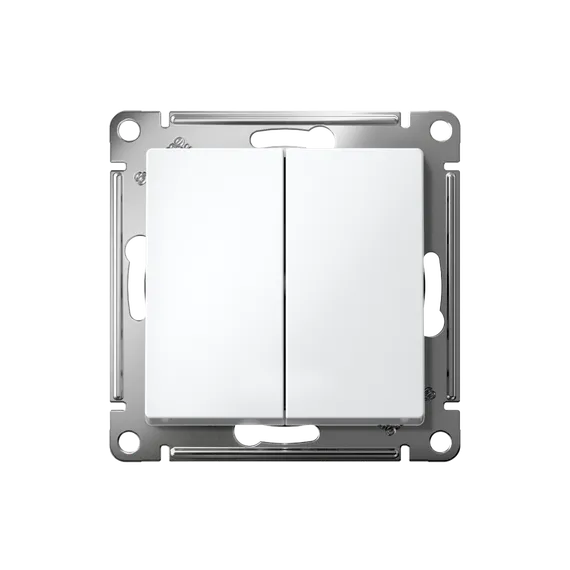 Переключатель проходной двухклавишный Systeme Electric AtlasDesign Белый, самозажимные клеммы ATN000165S