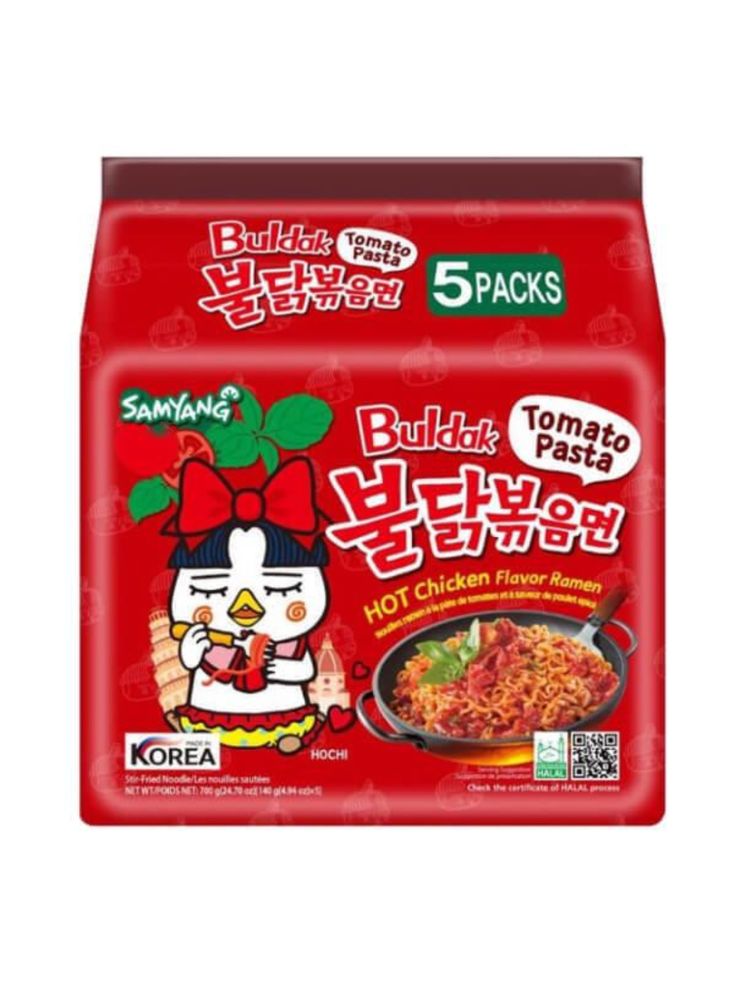 Лапша Samyang Острая курица с томатной пастой 140 г 5 шт