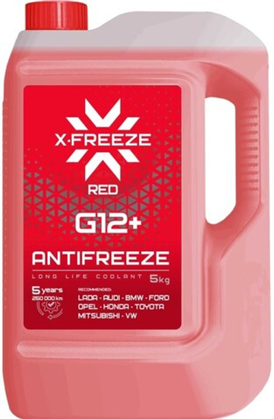 Антифриз X-FREEZE Antifreeze G12+ готовый -40C красный 5 кг 430140009