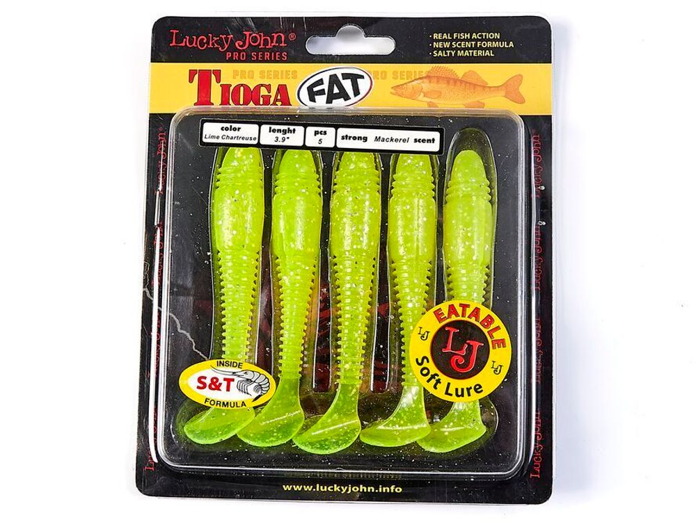 Виброхвост Lucky John TIOGA FAT 3.9in (100 мм), цвет 071,  5 шт/уп
