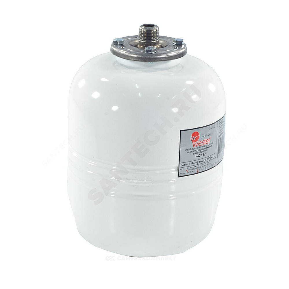 Бак расширительный мембранный для отопления 12 л 12 бар 3/4" НР WDV Premium Wester 0-14-0360