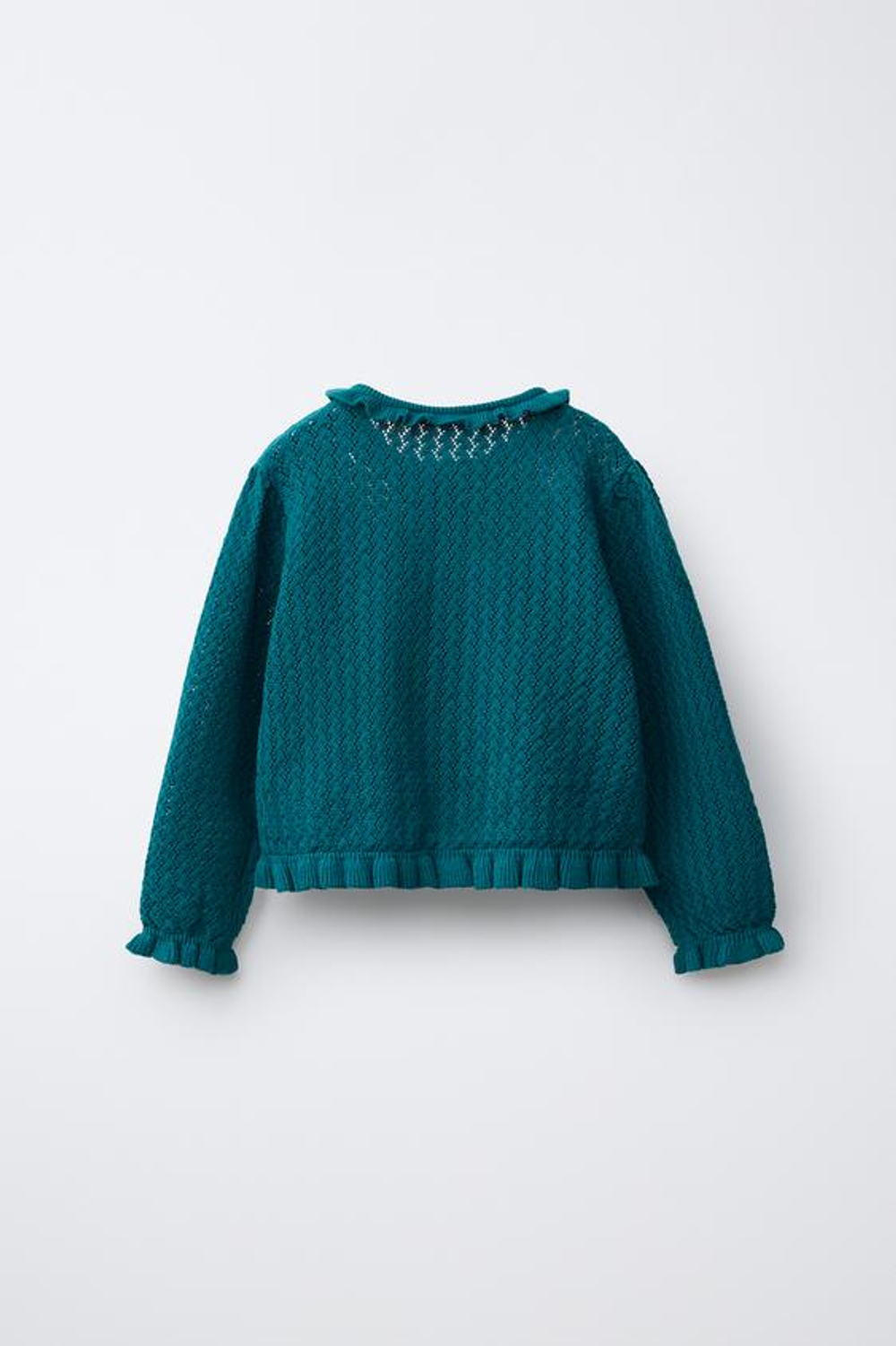 ZARA КАРДИГАН С ВЫШИВКОЙ, СИНЕ-ЗЕЛЕНЫЙ