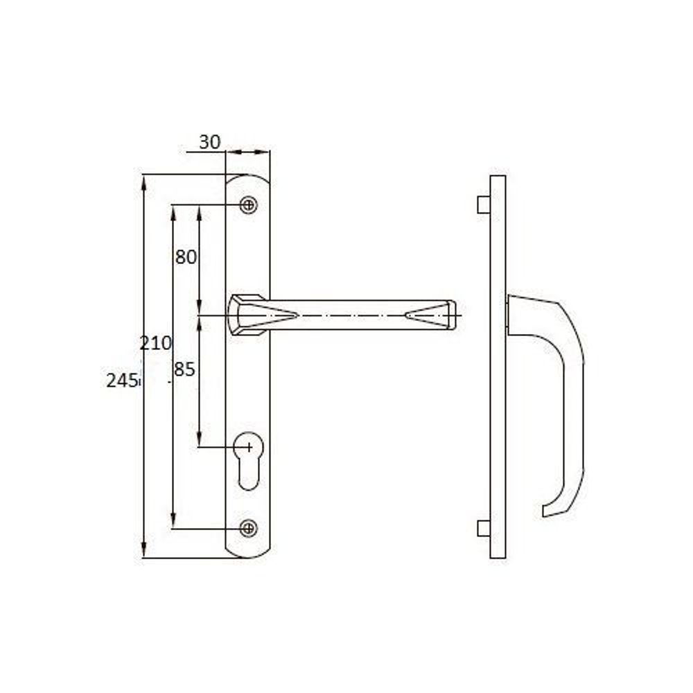 Комплект ручек на планке DORMA bremen 85/30/8мм белая (RAL9016)