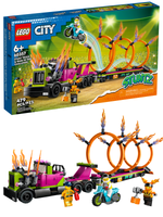 Конструктор Лего Сити Грузовик для трюков и огненное кольцо | LEGO City Stunt Truck and Ring of Fire 60357, 479 дет (6+)