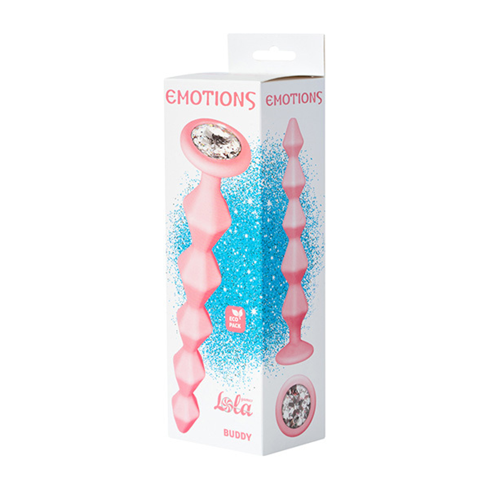 Анальная цепочка 17,7см с кристаллом Lola Games Emotions Buddy Pink 1400-01lola