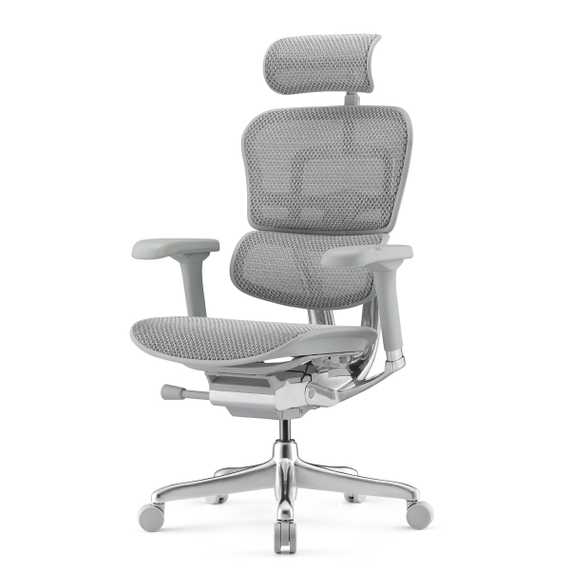 Кресло FALTO Ergohuman 2 Elite (алюминий, наклон вперед, сетка, серый)