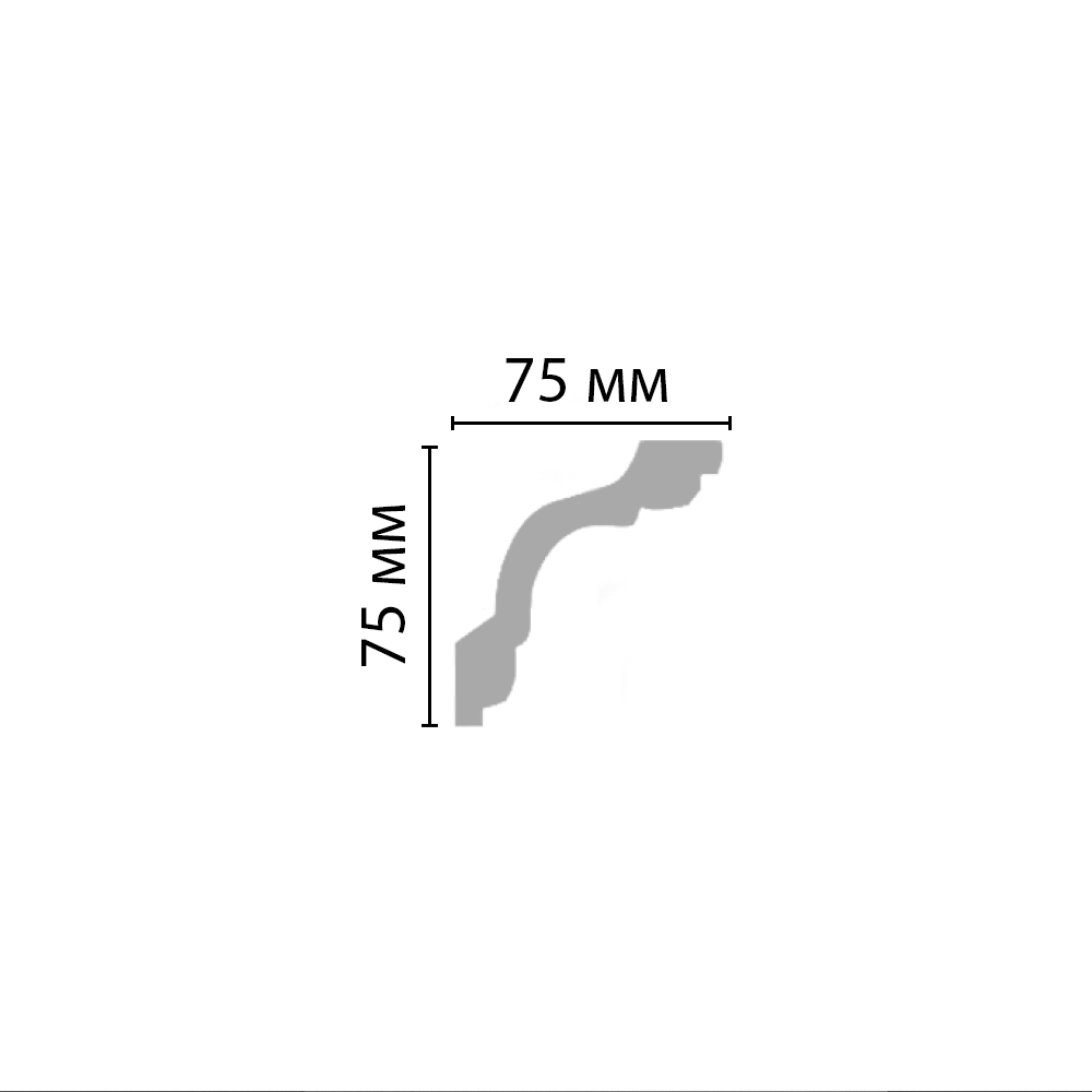 Плинтус потолочный гладкий Decomaster 96630 75х75х2400мм