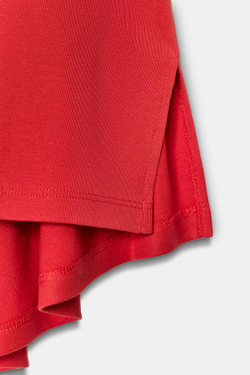 ZARA ФУТБОЛКА INTERLOCK С КАРМАНОМ, КОРАЛЛОВЫЙ