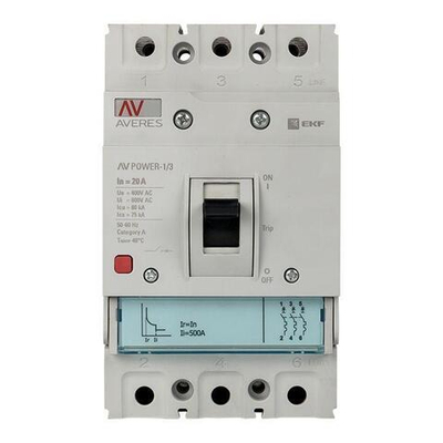 Выключатель автоматический 20А 80кА AV POWER-1/3 TR AVERES EKF mccb-13-20H-TR-av