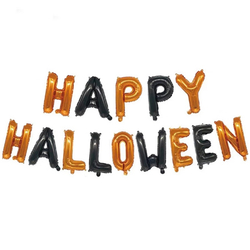 К Мини-Надпись "Happy Halloween" Черный/Оранжевый 16''/41 см.