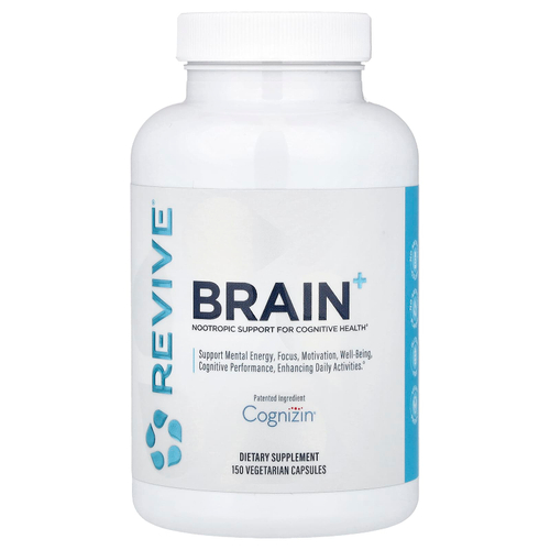 Revive, Brain+, 150 растительных капсул